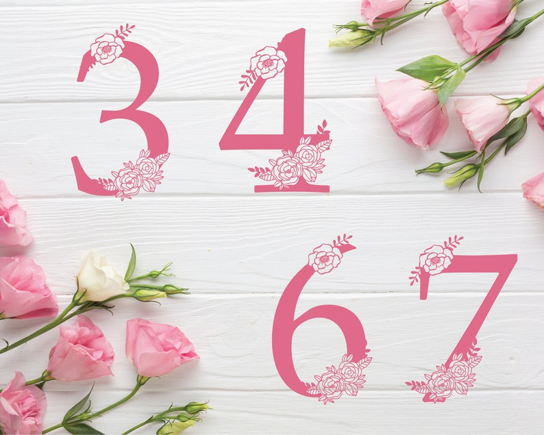 Download Floral Numbers SVG 0-9 SVG Letters with Flowers Flower | Etsy