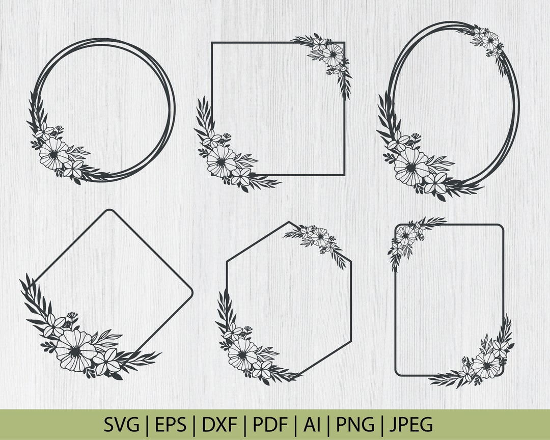 Buy Floral Frames Svg Floral Wreath Svg Floral Monogram Svg Online in ...