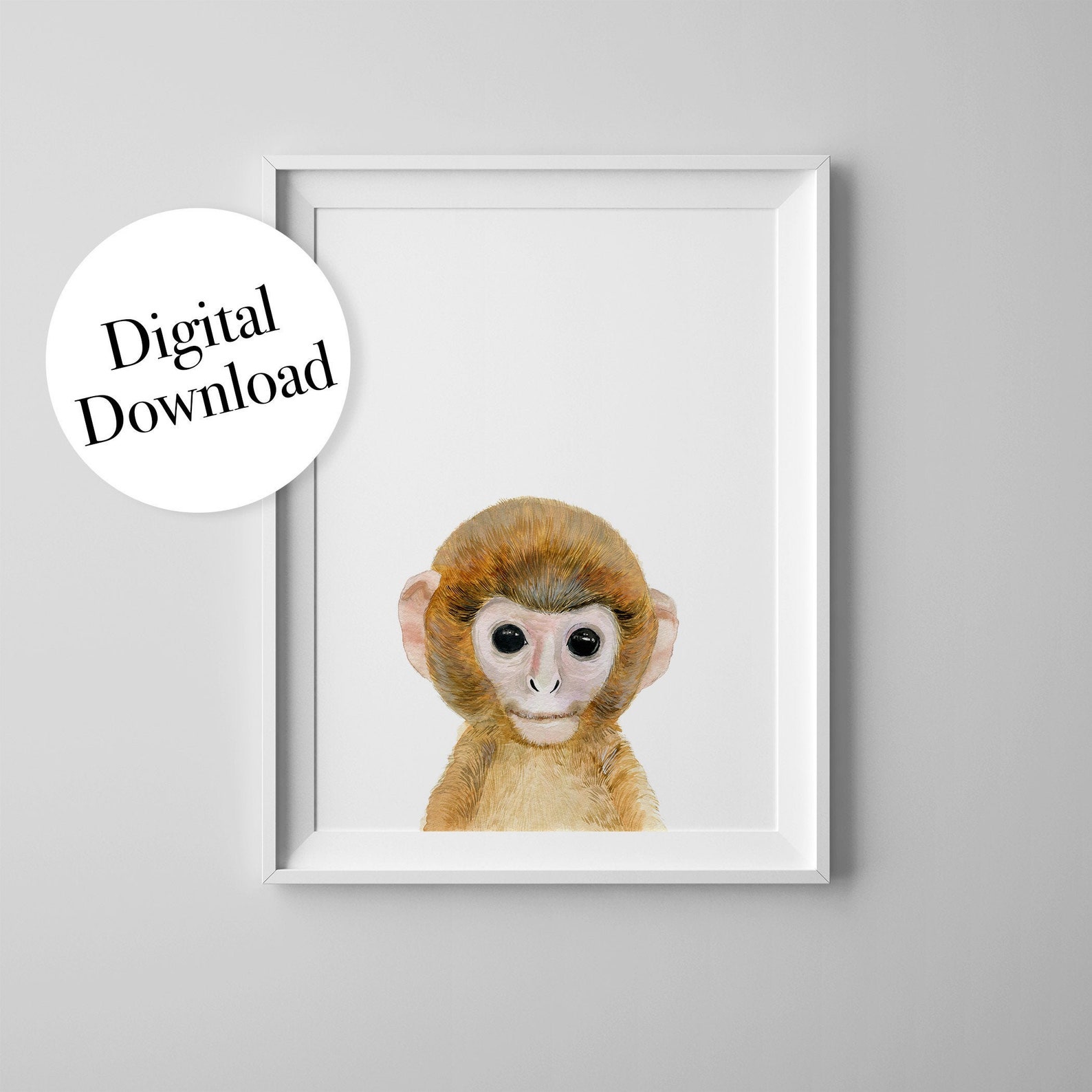 Baby monkey Nursery Wall Art DIGITAL DOWNLOAD Printable Etsy