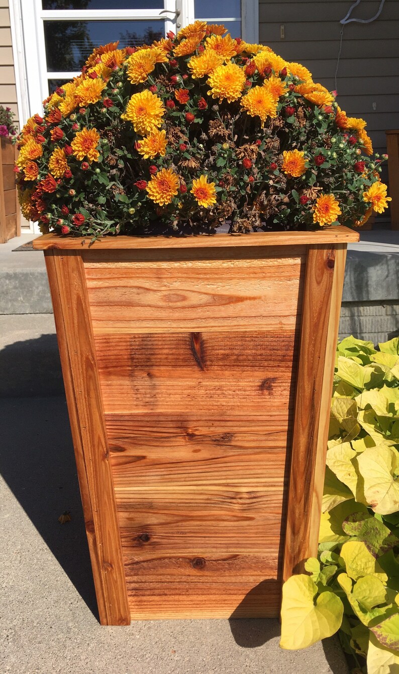 Cedar Planter Box for Decks and Patios Plant Flowers or Etsy