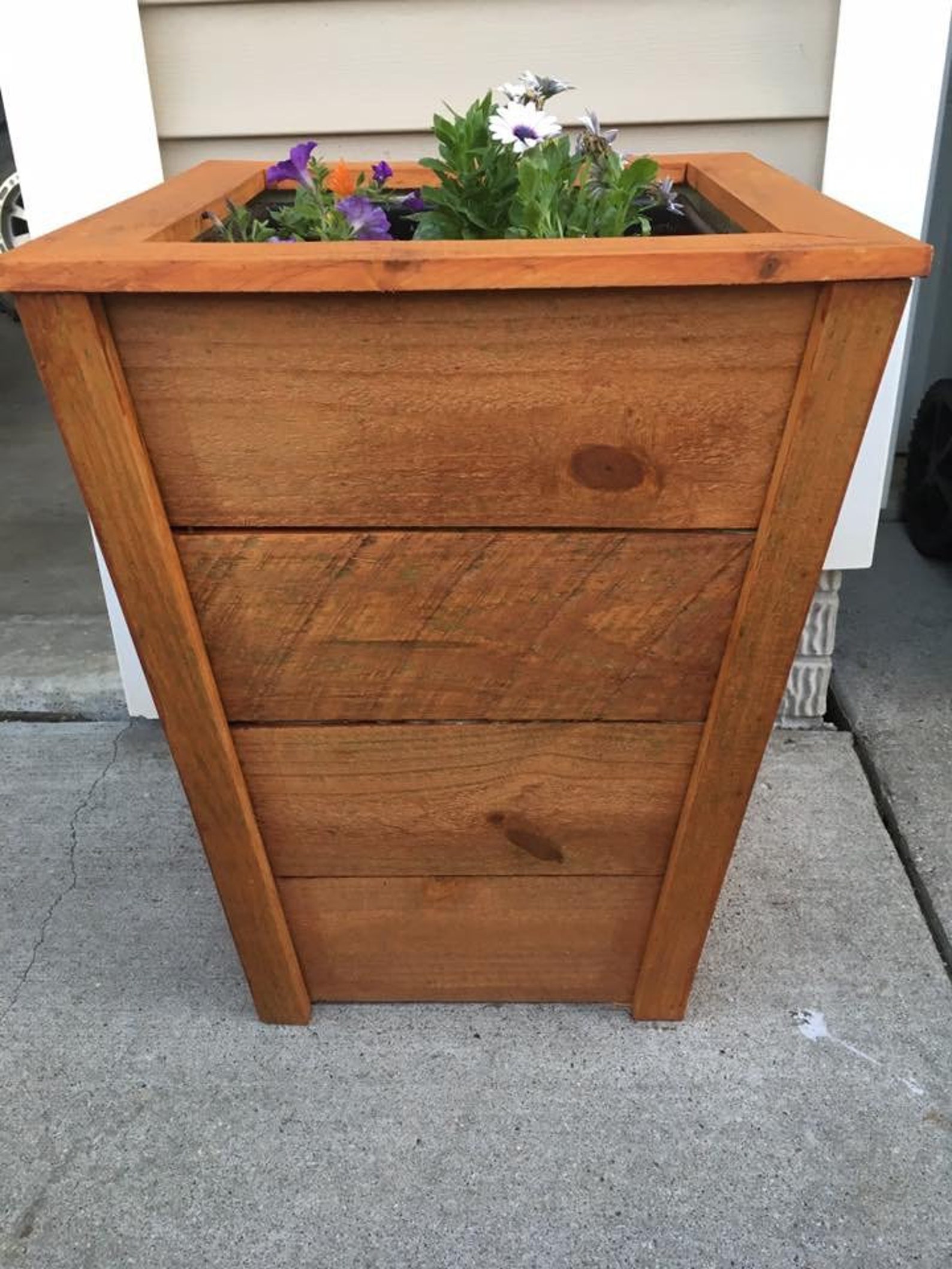 Cedar Planter Box for Decks and Patios Plant Flowers or - Etsy