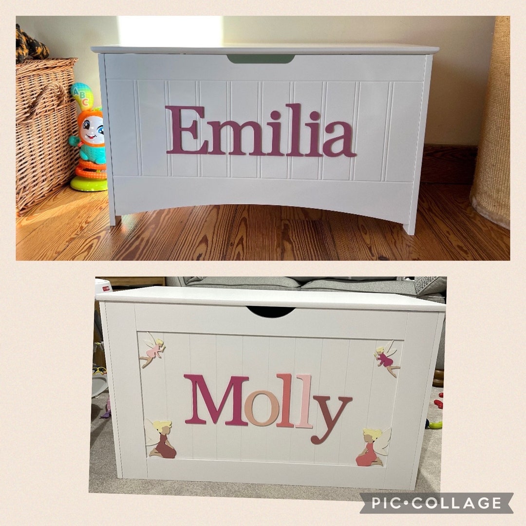 Personalised Custom Bespoke Wooden Toy Box Large Hinged Lid Etsy