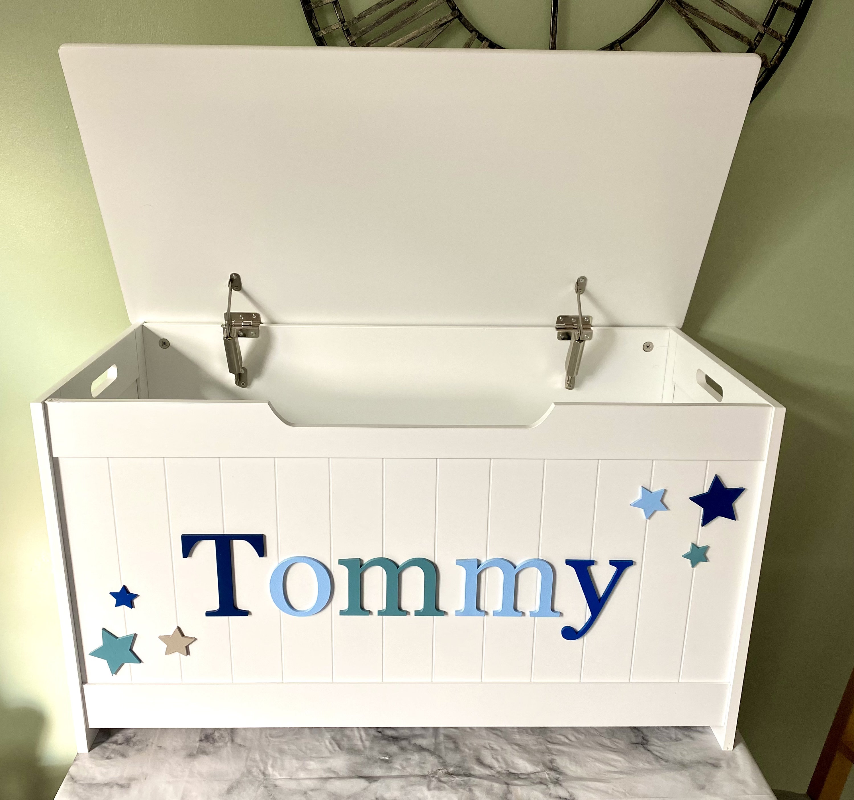 Personalised Bespoke Wooden Toy Box Large Hinged Lid With Etsy UK