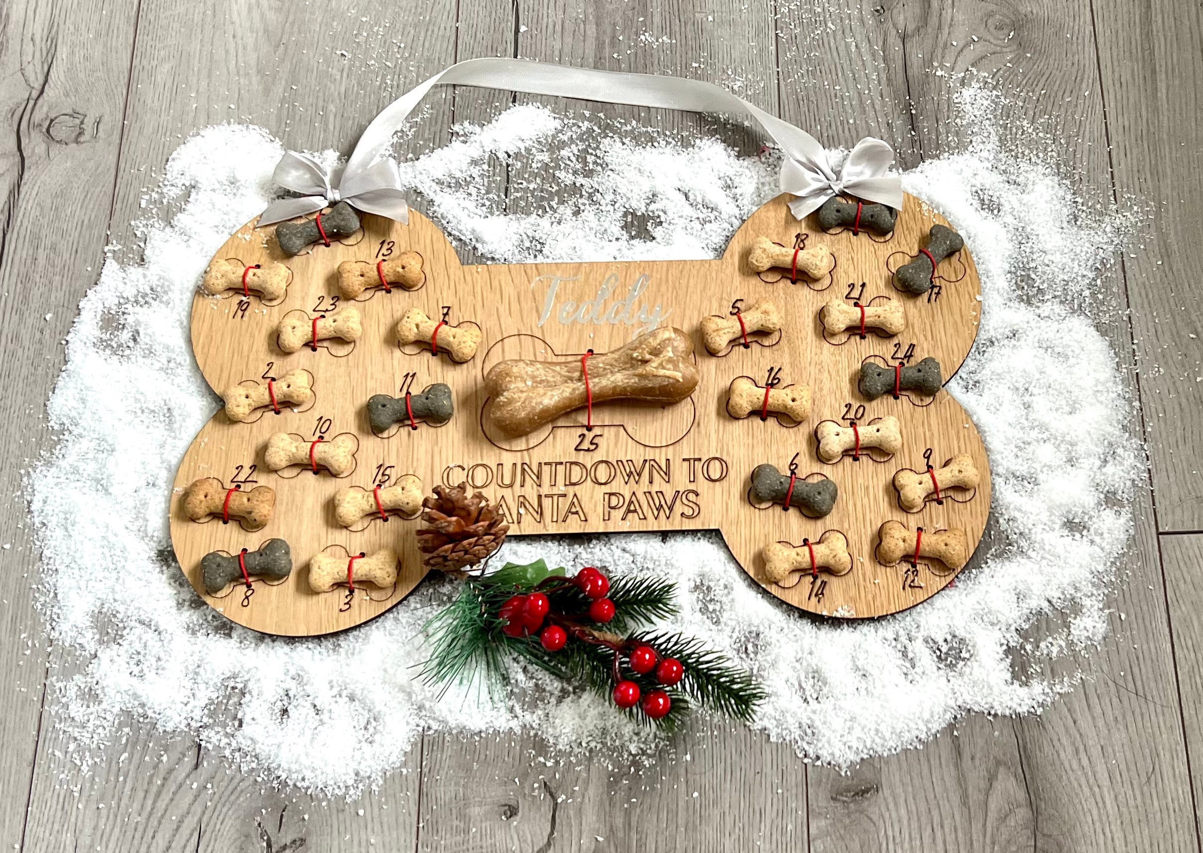 Personalised Reusable Wooden Dog Advent Calendar Oak Veneer Etsy UK