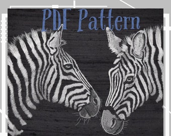 Zebra Embroidery Pattern: Needle Painting PDF Booklet (Digital Download)