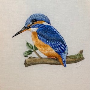 Kingfisher needle painting embroidery PDF pattern image 5