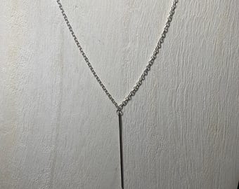 White Gold Plated Tapestry Needle Necklace, Sewing Gift