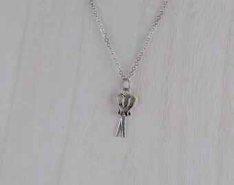 Sterling Silver Scissor Charm Necklace: Minimalist Jewelry Gift