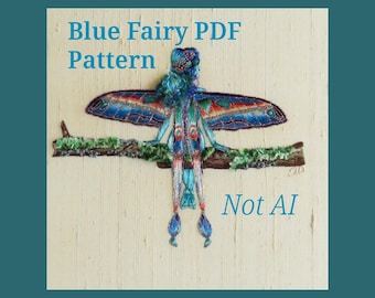 Blue Fairy Embroidery Pattern, Needle Painting booklet