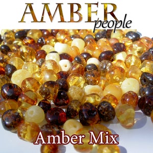 Baltic Amber Beads 5-20g, Authentic Holed Loose Rounded, Polished or Raw, Drilled Baroque Style, 4-7mm Beads, Random, Champagne & Green Amber Mix