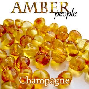 Baltic Amber Beads 5-20g, Authentic Holed Loose Rounded, Polished or Raw, Drilled Baroque Style, 4-7mm Beads, Random, Champagne & Green Champagne