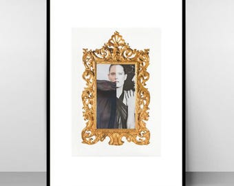 The Sovereign and the Shadow – Baroque feminine collage art print, contemporary wall decoration, signed
