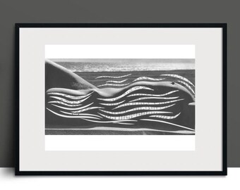 Literary Dune – Contemporary black and white abstract art print, signed wall poster