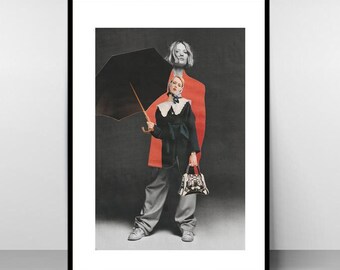 The Woman Within Me – Contemporary feminine collage art print, signed limited edition wall poster