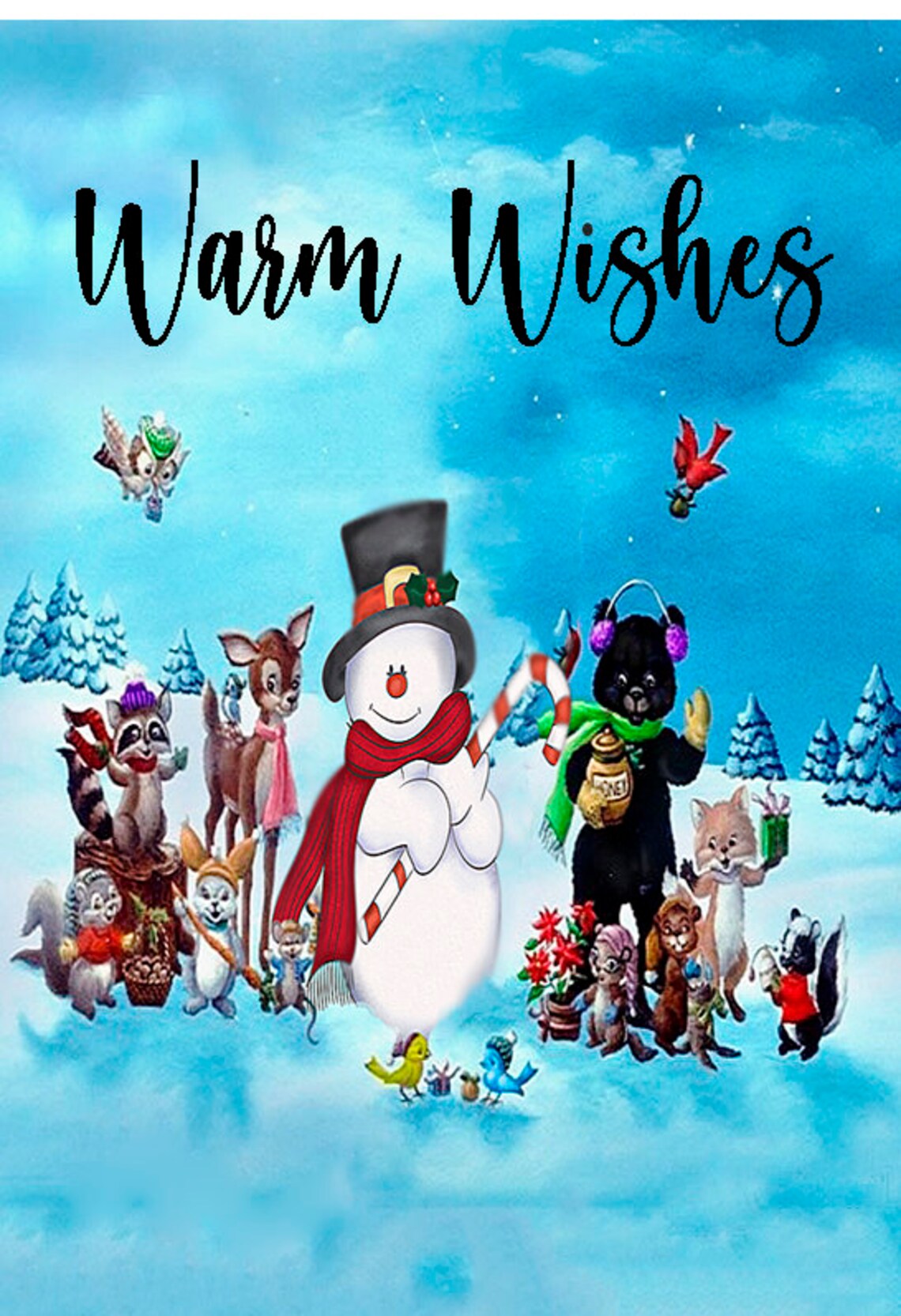 Snowman Warm Wishes Winter flag Christmas flag Christmas | Etsy