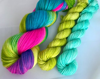 Dancing Queen One of a Kind Sparkle Hand painted Sock yarn