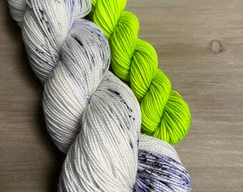 Mostly Ghostly sock set yarn  swanky sock fingering Hand dyed yarn Gypsysoulfibers