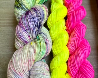 Field of Flowers sock set yarn  sock fingering Hand dyed yarn Gypsysoulfibers