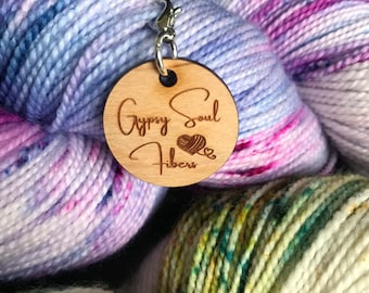Gypsy Soul Fiber progress keep charm marker /wood knitting or crochet
