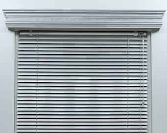 Window Valance Cornice Board, Pelmet Box Wooden Mod. 7, Wall Montage, Many Metallic Colors