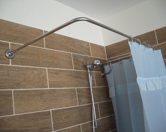 U Shaped Shower Curtain Rod for Bathroom, Fitting and Dressing room for Wall Mounting at Custom Size