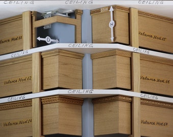 Window Valance, Cornice Board, Pelmet Box, Curtain Box- Veneered MDF OAK, 6 Different Mod. Options, Ceiling Montage and Many Colors Finishes