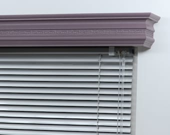 Window Valance Cornice Board, Pelmet Box Wooden Mod. 8, Wall Montage, Color Finishes according to the catalog of Benjamin Moore