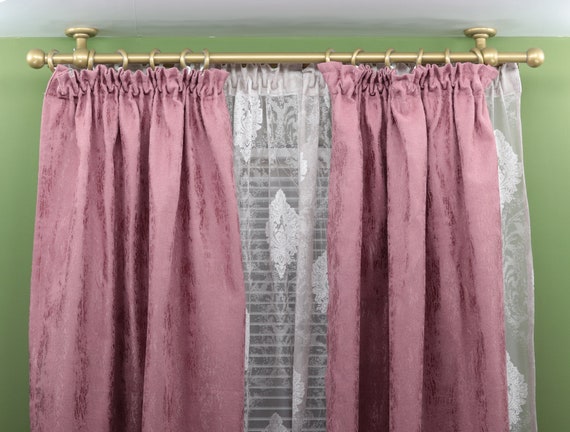 Barra de cortina doble y riel con diferentes tubos para ventana, anillos y  ganchos de acero, rodillos, soportes de techo de doble curvatura y extremos  de bola -  México