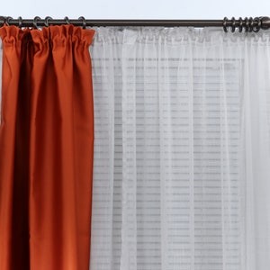 Double Curtain Rod & Rail with Different Pipes for Window, Steel Rings and Hooks, Rollers, Double Standard Wall Brackets and Cylinder Ends