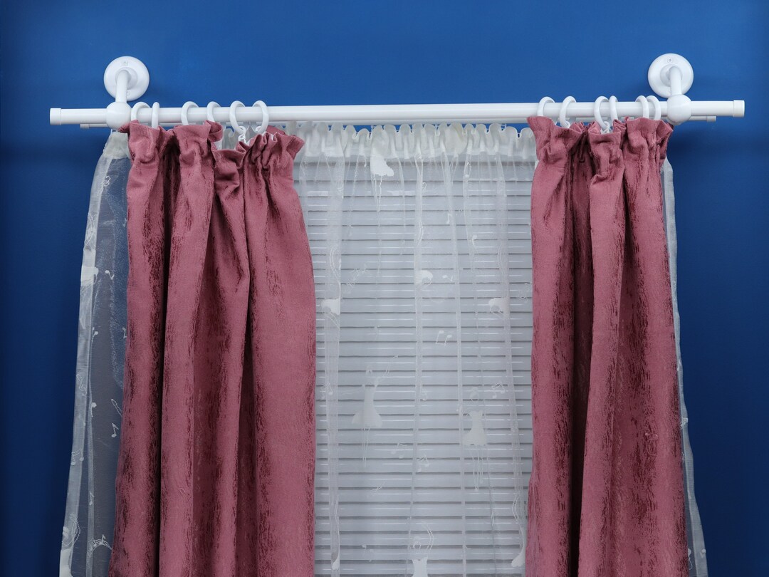 Double Curtain Rod & Rail With Different Pipes for Window Etsy