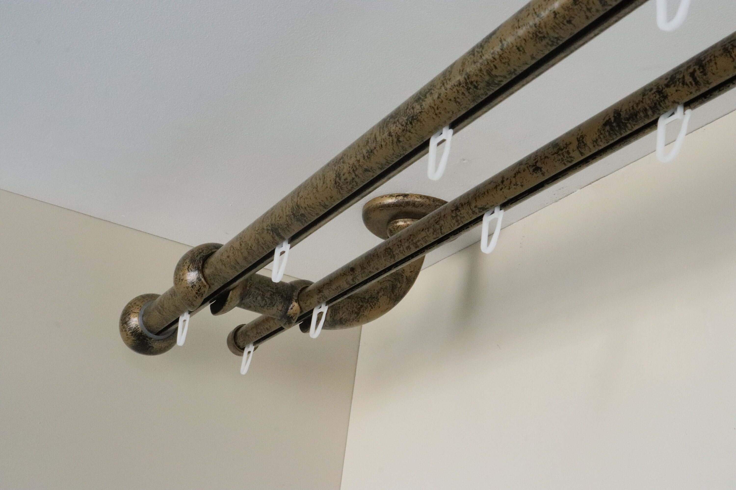 Riel de cortina doble con diferentes tuberías para ventanas Etsy