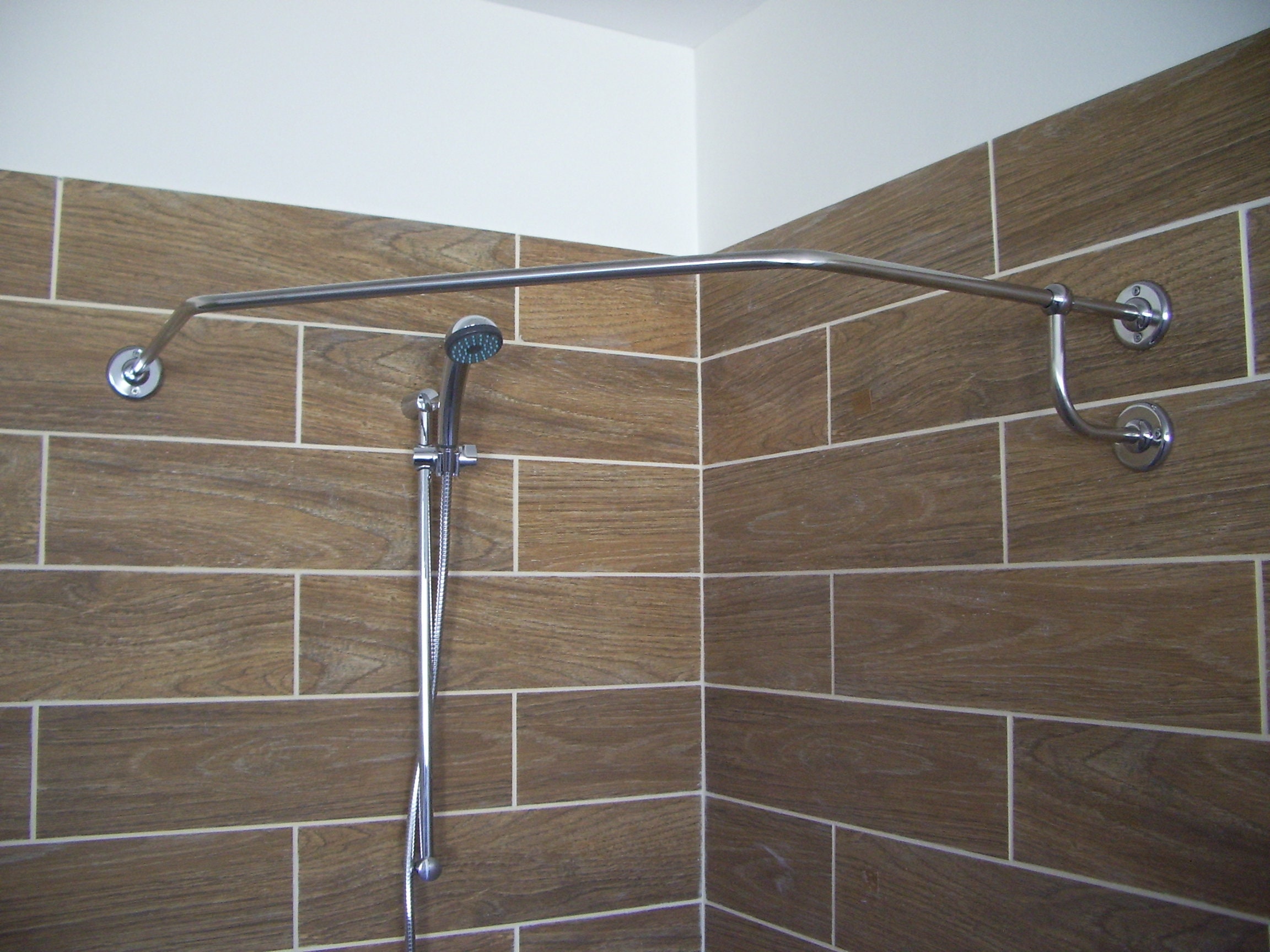 Diamond Corner Shower Curtain Rod for Bathroom Fitting and Etsy UK