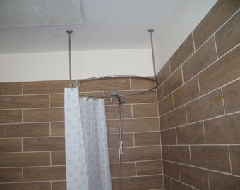 Circle Shaped 360 degrees Shower Curtain Rod for Bathroom, Fitting and Dressing room with Wall & Ceiling Brackets