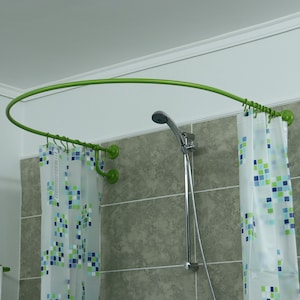 U-Shaped Oval 180 degrees Shower Curtain Rod for Bathroom, Fitting and Dressing room for Wall Mounting