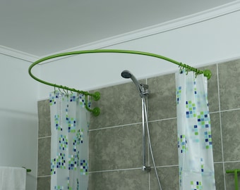 U-Shaped Oval 180 degrees Shower Curtain Rod for Bathroom, Fitting and Dressing room for Wall Mounting