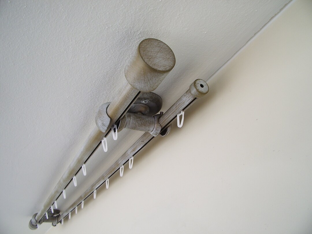 Double Curtain Rail With Different Pipes for Window With Rollers ...