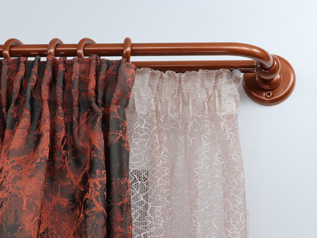 Rot Curtain Rails Double Blackout Curtain Rod & Rail Combination French Style Finish for ...