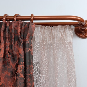 Double Blackout Curtain Rod & Rail Combination French Style Finish for Window, Steel Rings with Hooks and Plastic Rollers, Wall Mounting