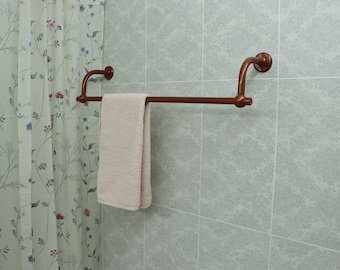 U Shaped Shower Towel Rack and Hanger, Single Rod and Curved Brackets- 22 millimeters thick