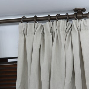 Single Curtain Rod for Window, Steel Rings & Hooks, Short Ceiling Brackets and Ball Ends