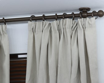 Single Curtain Rod for Window, Steel Rings & Hooks, Short Ceiling Brackets and Ball Ends