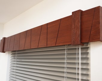 Window Valance, Cornice Board, Pelmet Box- Veneered MDF OAK Mod. 102, Wall Montage and Many Colors Finishes