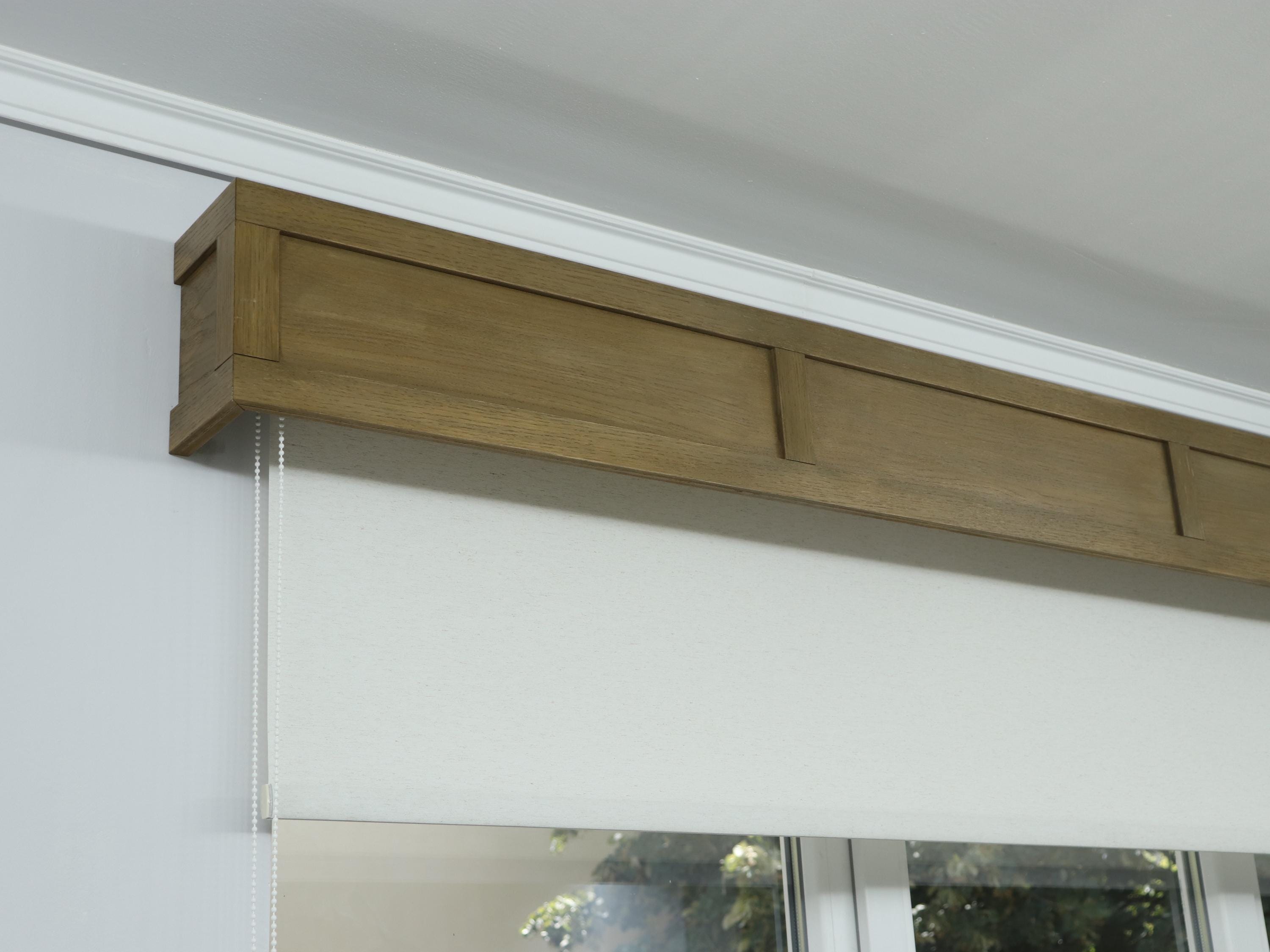 Window Valance, Cornice Board, Pelmet Box- Veneered MDF OAK Mod. 110, Wall Montage and Many Colors Finishes