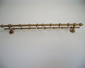 Double Curtain Rod Different Pipes for Window with Steel Rings and Hooks, Double Wall Brackets and Bell Ends