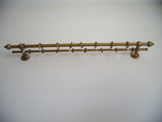 Double Curtain Rod Different Pipes for Window With Steel Rings and Hooks,  Double Wall Brackets and Bell Ends -  Canada