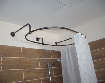 Oval Shaped 360 degrees Shower Curtain Rod for Bathroom, Fitting and Dressing room with Wall Brackets at Custom Size