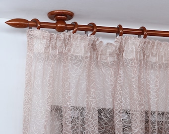 Single Curtain Rod for Window, Steel Rings & Hooks, Short Ceiling Brackets and Bullet Ends