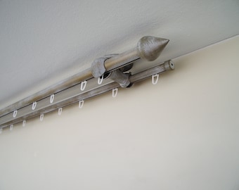 Double Curtain Rail With Different Pipes for Window With | Etsy