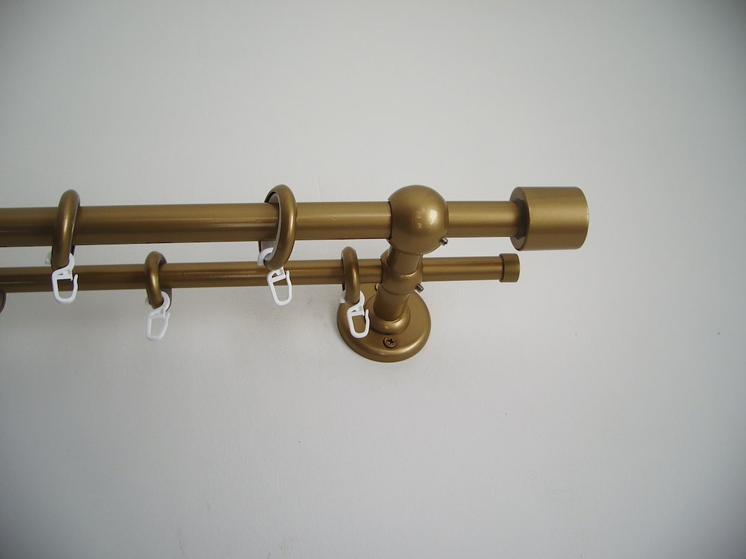 Bestgoodies Asta per tende da caffè, accessorio allungabile, asta per tende, semplice decorazione per finestre, disponibile in diversi modelli (oro – ottone lucido, 135 – 225 cm