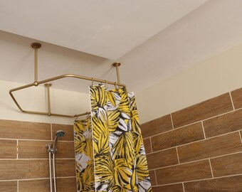 HoneyComb Shaped 360 degrees Curtain Rod for Fitting & Dressing rooms and Bathrooms, with Ceiling Brackets